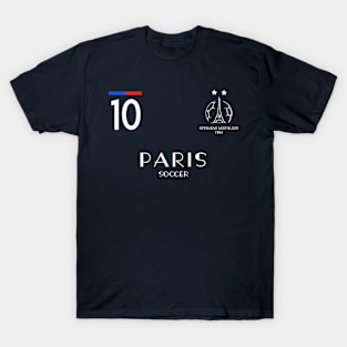 PARIS SOCCER Number 10 Offensive Midfielder Two Stars T-Shirt